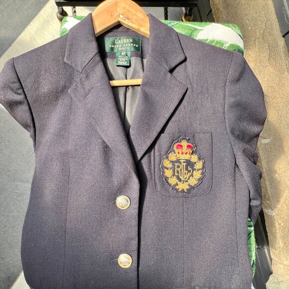 RALPH LAUREN Petite Navy Vintage Blazer 4P - Picture 11 of 14